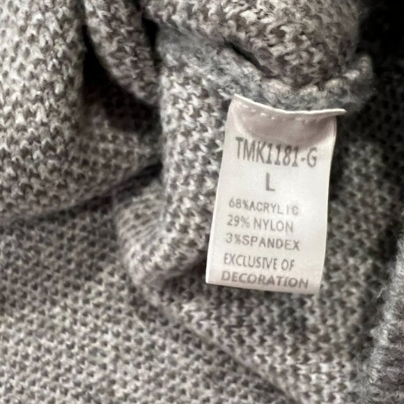 THML Smiley Face Sweater, Gray, L - Picture 5 of 10